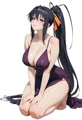 Elegant Beauty in a Purple Dress