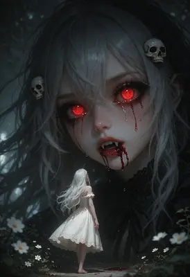 The Giant Vampire and Her Prey