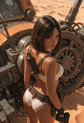 Desert Scout and Her Armored Vehicle