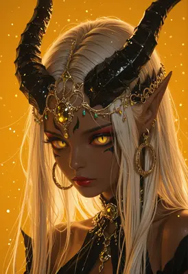Gilded Demon Queen Portrait