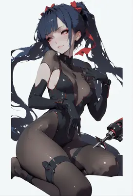 Sleek Cybernetic Assassin in Black