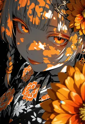 Golden Sunlight on Floral Portrait