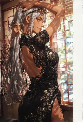 Elegance in a Backless Floral Qipao