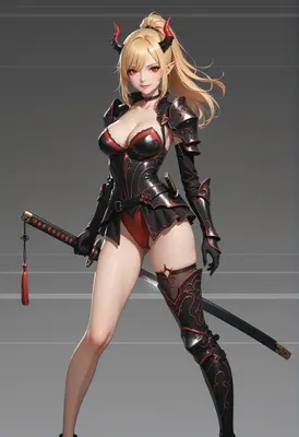 Demon Knight with Katana Blade