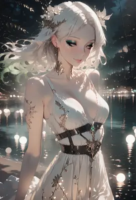 Ethereal Maiden by the Moonlight Lake