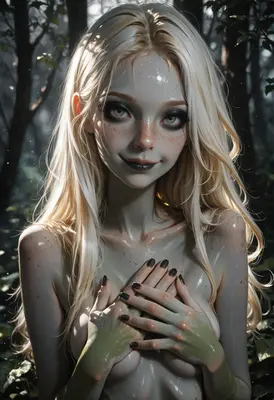 Ethereal Forest Spirit with Golden Hair