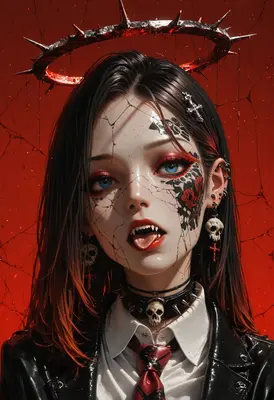 Gothic Vampire Queen with Spiked Halo