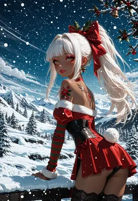 Festive Holiday Spirit in the Snow