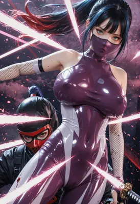 Purple Latex Ninja Combat Duo