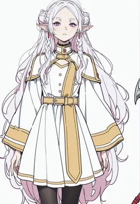 Elegant White Haired Elf Mage