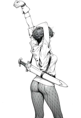 Warrior Stretching in Fishnet Tights