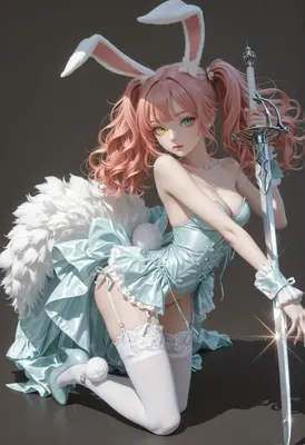 Bunny Knight with a Silver Blade