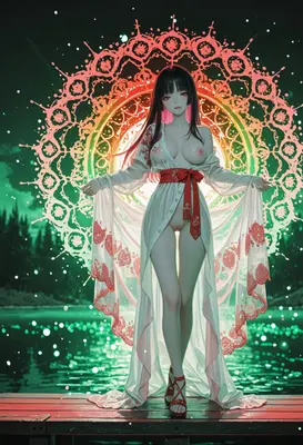 Radiant Shrine Maiden at Dusk