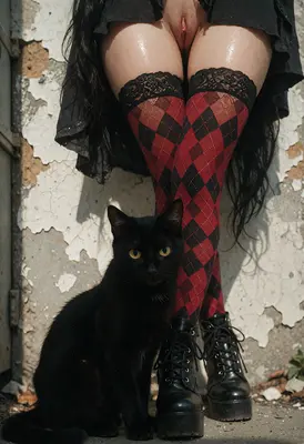 Gothic Style With A Black Cat