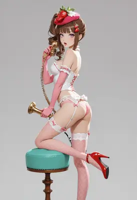 Strawberry Themed Pinup Phone Operator