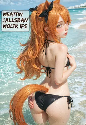 Fox Girl Enjoying a Sunny Beach Day
