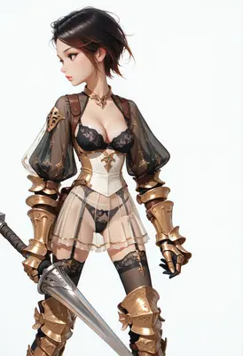Armored Knight in Lingerie Attire