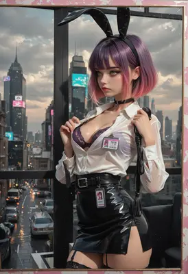 Bunny Girl Executive in Urban Setting