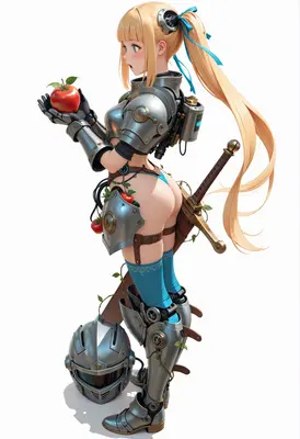 Blonde Knight with Apple and Armor