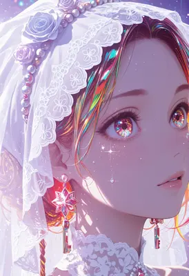 Celestial Bride with Galaxy Eyes