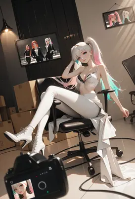 Professional Photoshoot for Stylish White Haired Girl