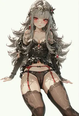 Elegant Princess in Gothic Lingerie