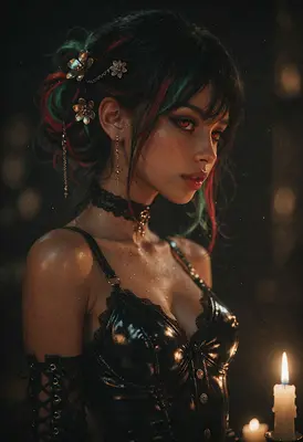 Enigmatic Beauty in Candlelight