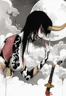 Oni Warrior Under the Pale Moon