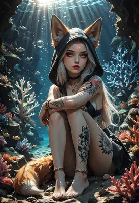 Fox Spirit Resting Underwater