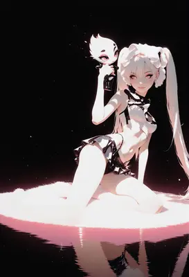 Anime Girl with Cute Plushie Companion