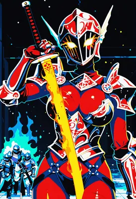 Fiery Crimson Knight and Her Legion