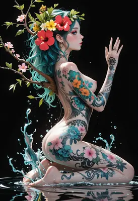 Floral Goddess of Water and Ink