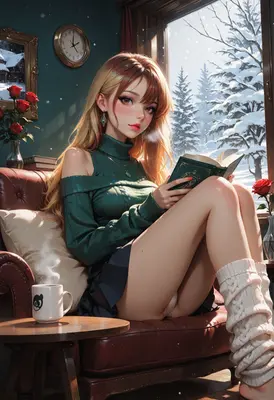 Cozy Winter Reading by the Window