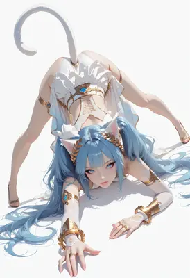 Ethereal Cat Girl in Arch Pose