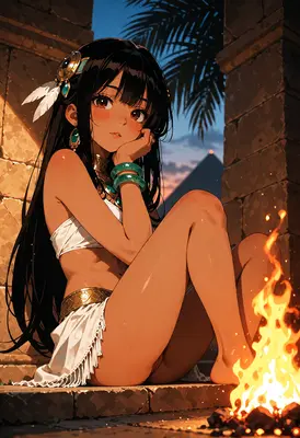 Evening Glow by the Desert Fire