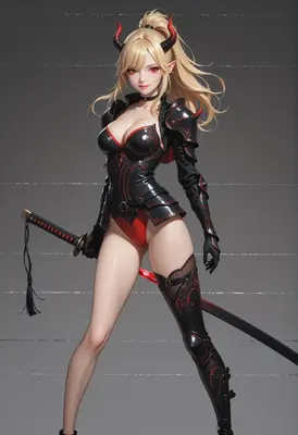 Demon Warrior with Crimson Katana
