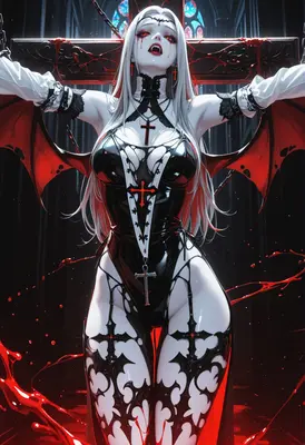 Vampiric Gothic Succubus on the Cross