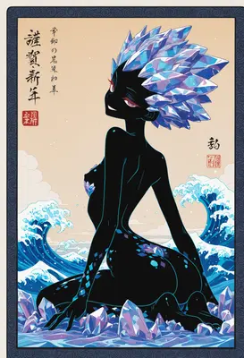 Crystalline Silhouette Amidst The Great Wave