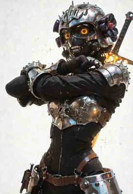 Armored Warrior with Glowing Eyes