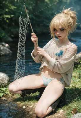 Blonde Hunter in the Wilderness