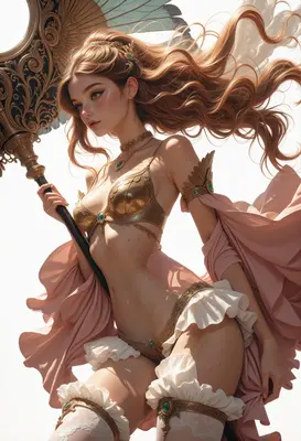 Golden Warrior Princess with Ceremonial Staff