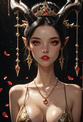 Crimson Horned Queen of Shadows