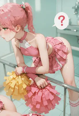 Confused Cheerleader in the Locker Room