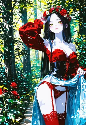 Enchanting Rose Maiden in Forest