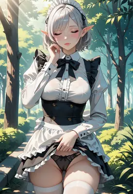 Elf Maid In The Sunlit Forest