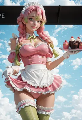 Sweet Maid Serving Gourmet Cupcakes