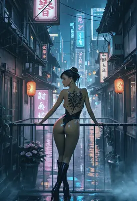Neon Rain Tattooed Assassin