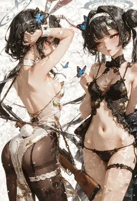 Dual Butterfly Warriors in Floral Bloom