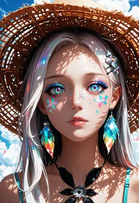 Radiant Summer Girl with Crystal Eyes