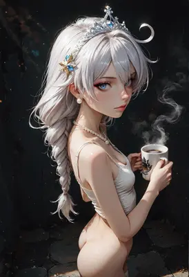 Princess Enjoying Morning Coffee